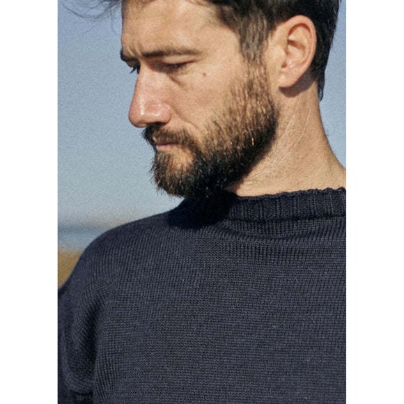 Le Tricoteur Vintage Guernsey Fisherman Sweater Navy Pure Wool Mens 38 Small - Picture 5 of 6